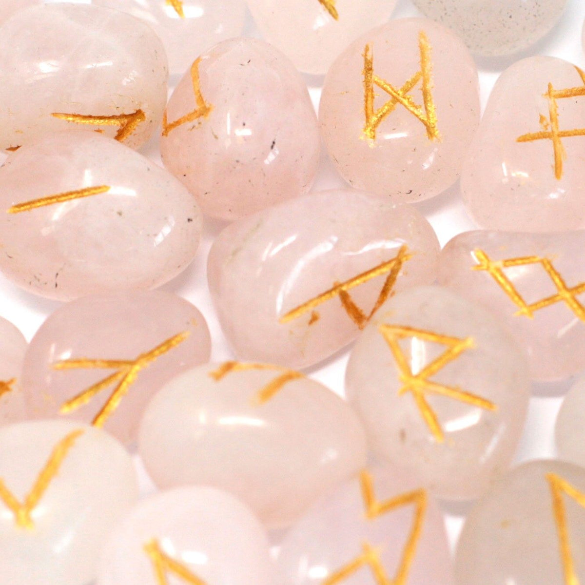 Indian Runes in Pouch - Rose Quartz - Spiru-shop.nl