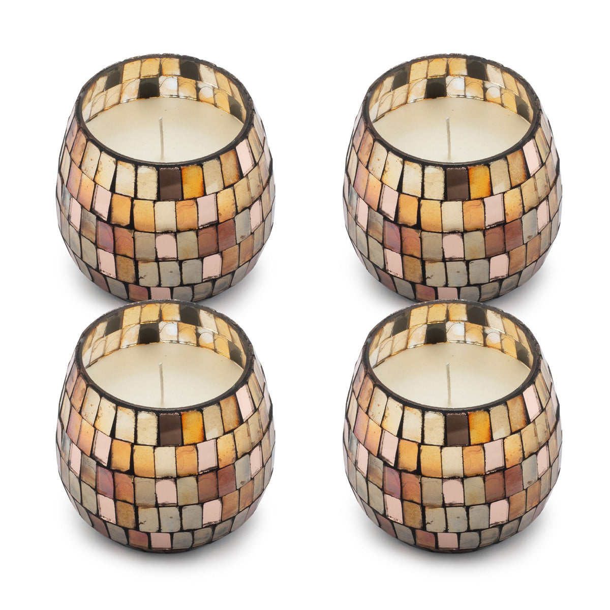 Small Glass Jar Candles - Amber Mosaic - Spiru-shop.nl