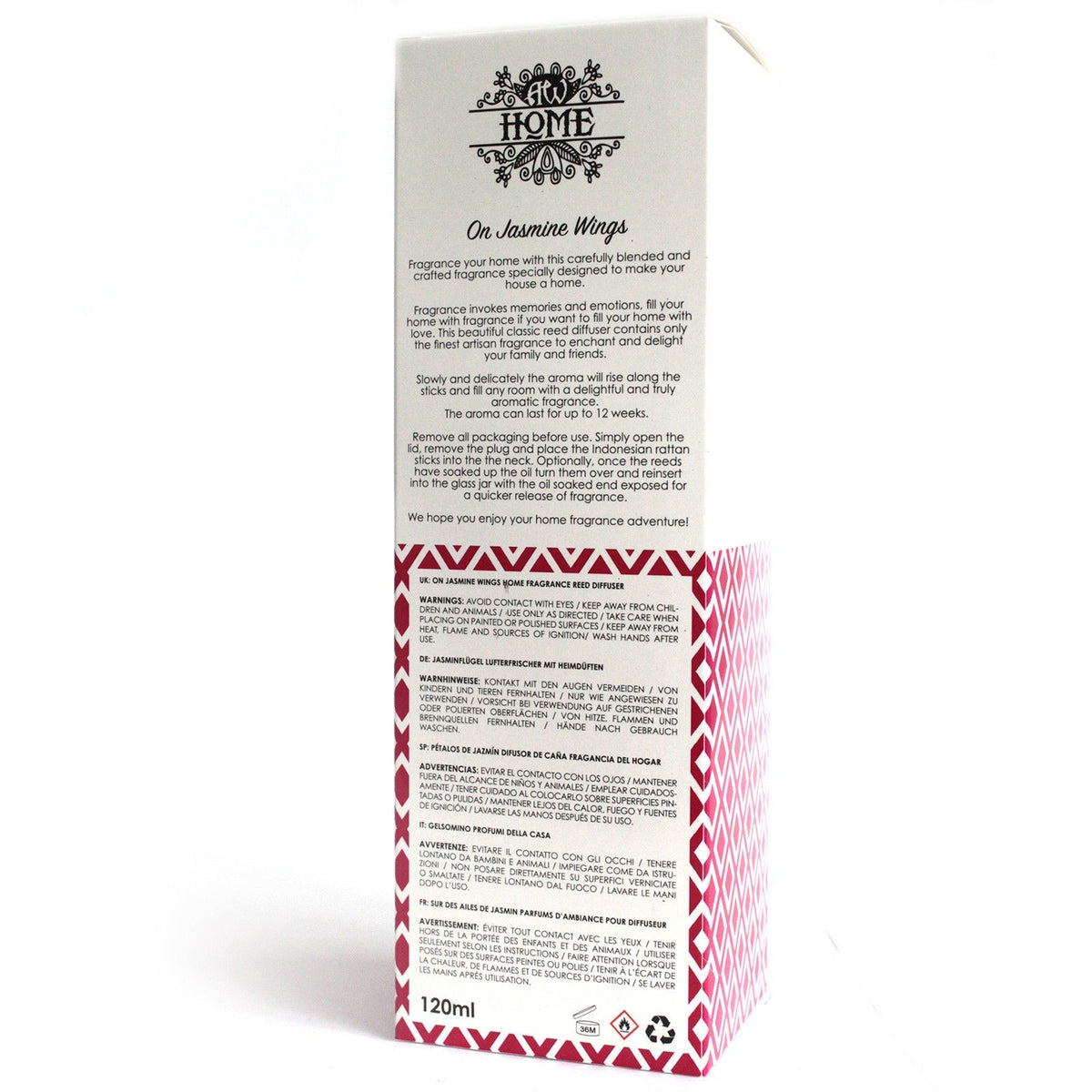 120ml Reed Diffuser - On Jasmine Wings - Spiru-shop.nl
