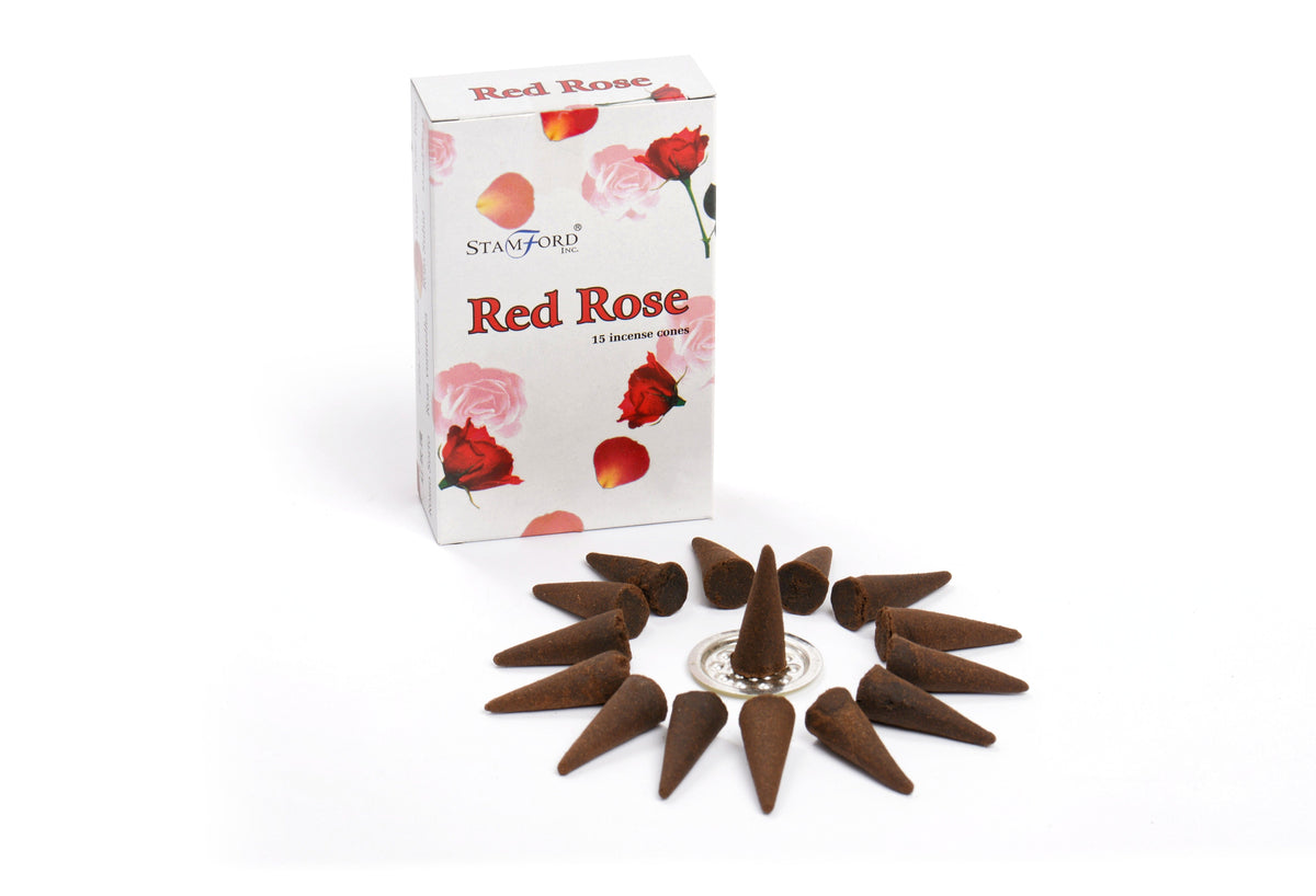 Red Rose Incense Cones - Spiru-shop.nl