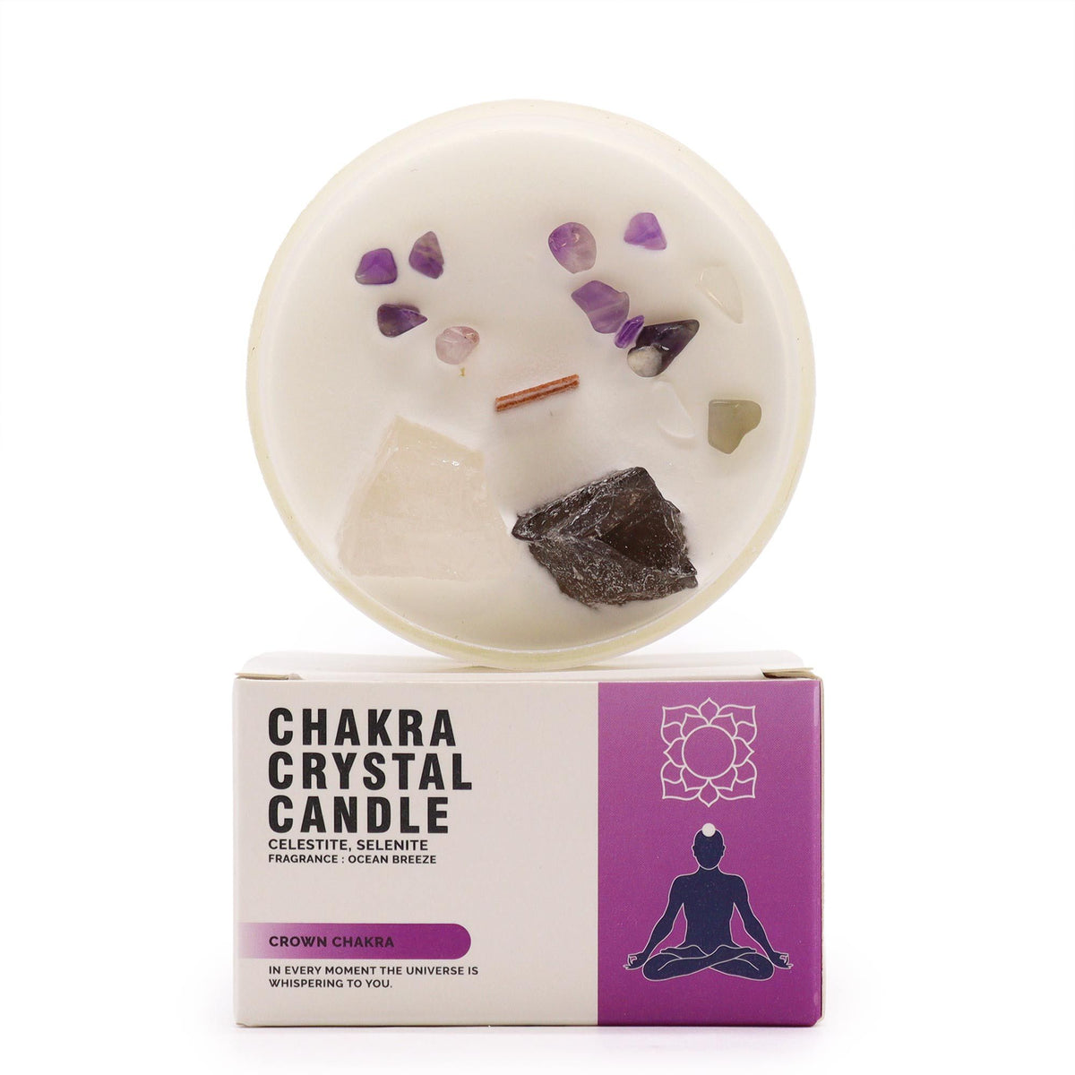 Chakra Crystal Candles - Crown Chakra - Spiru-shop.nl