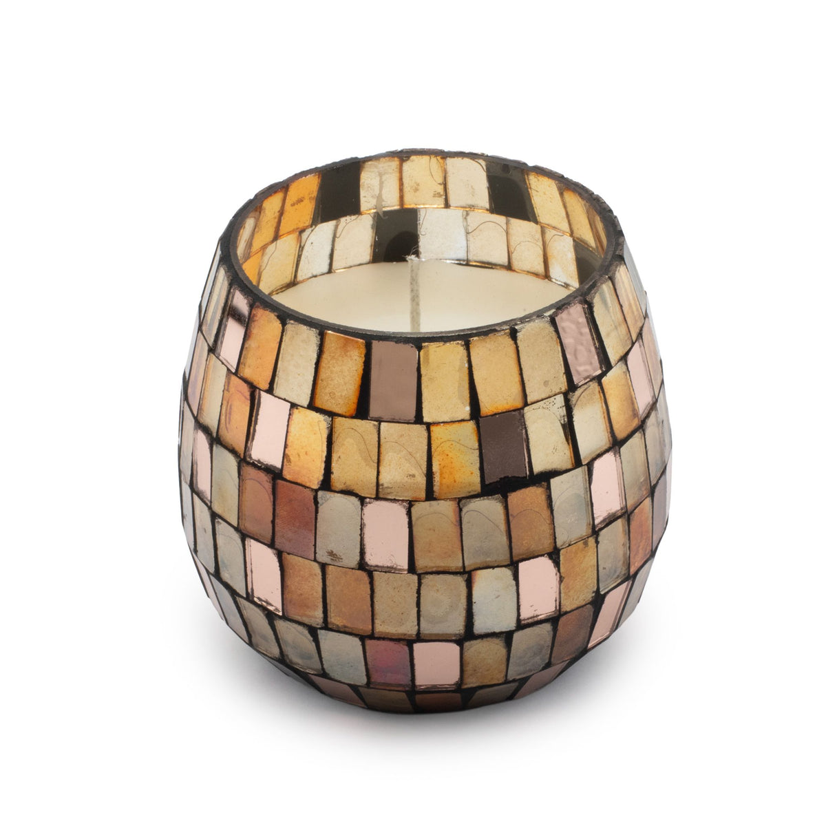 Small Glass Jar Candles - Amber Mosaic - Spiru-shop.nl