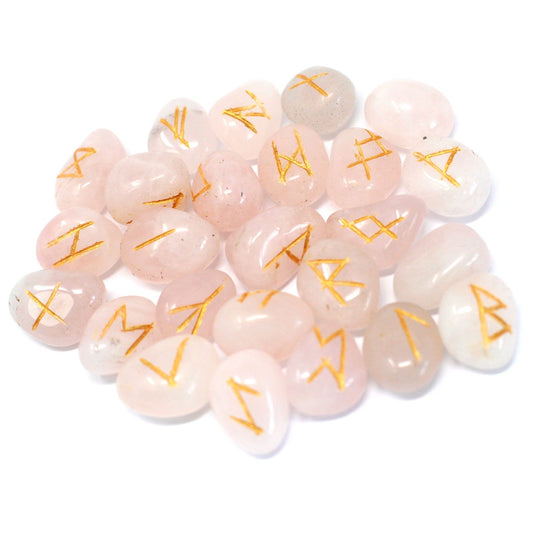 Indian Runes in Pouch - Rose Quartz - Spiru-shop.nl