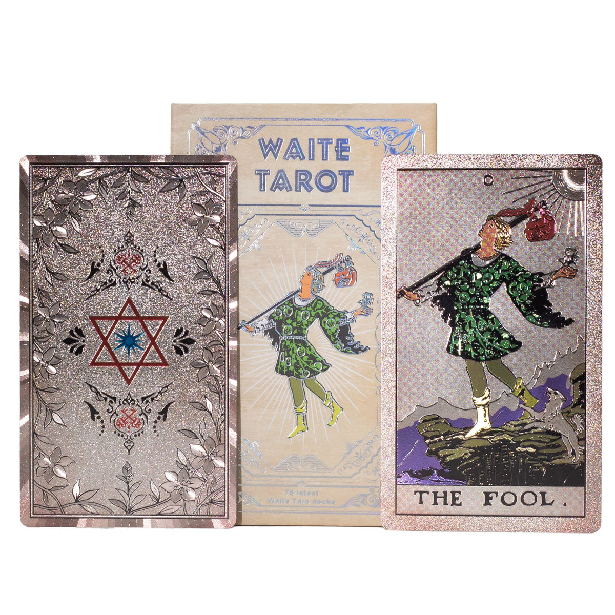 Silver Foil Waite Tarot Card Set - with booklet - Spiru-shop.nl