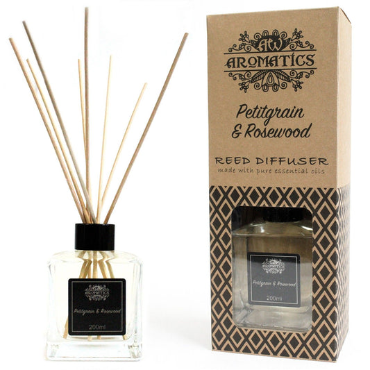 200ml Petitgrain & Rosewood Essential Oil Reed Diffuser - Spiru-shop.nl