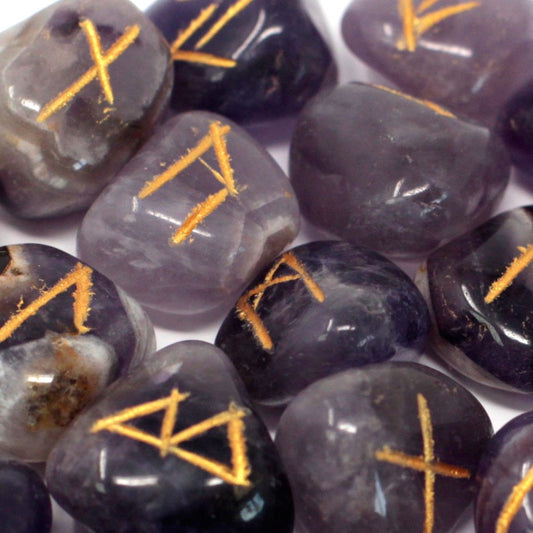 Indian Runes in Pouch - Amethyst - Spiru-shop.nl