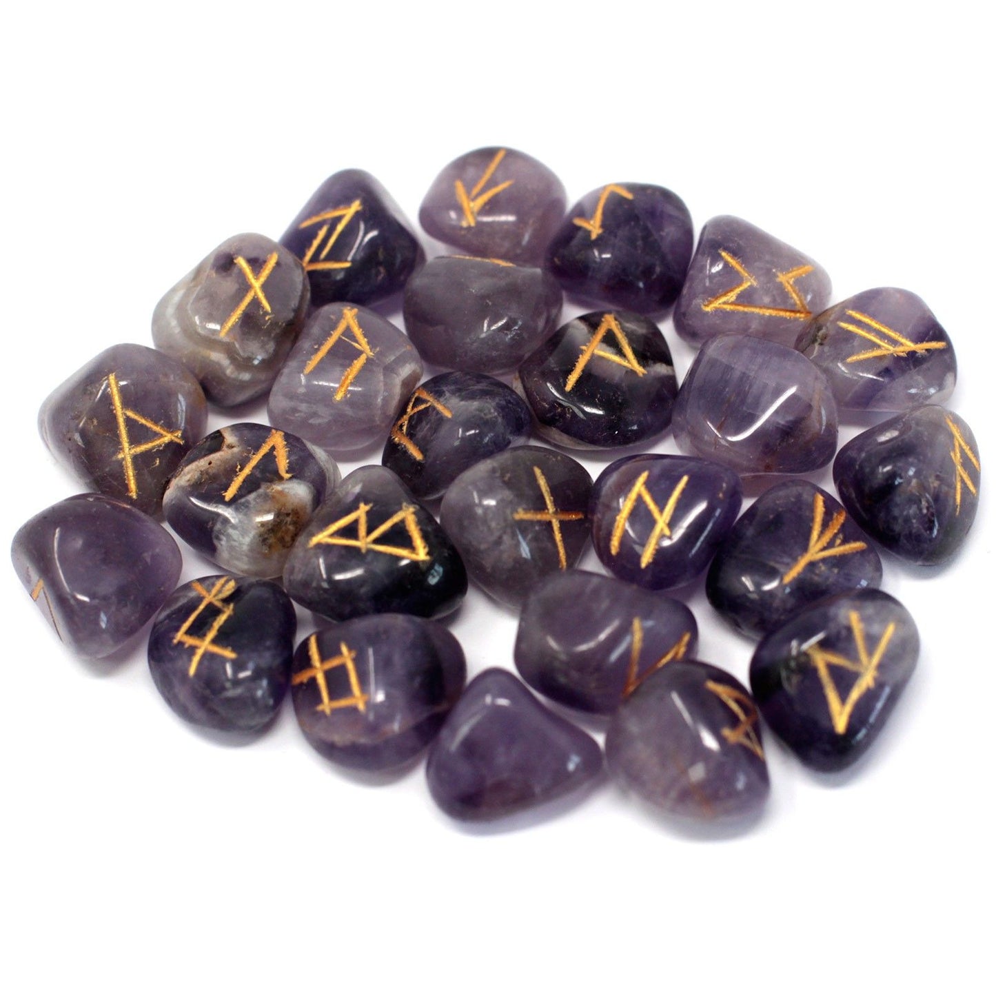 Indian Runes in Pouch - Amethyst - Spiru-shop.nl