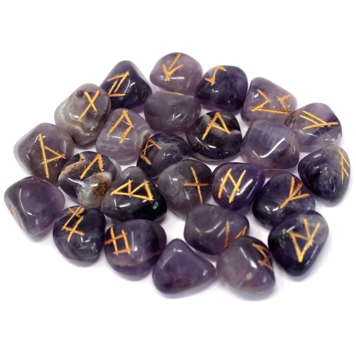 Indian Runes in Pouch - Amethyst - Spiru-shop.nl