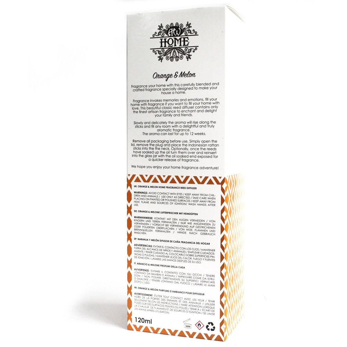 120ml Reed Diffuser - Orange & Melon - Spiru-shop.nl