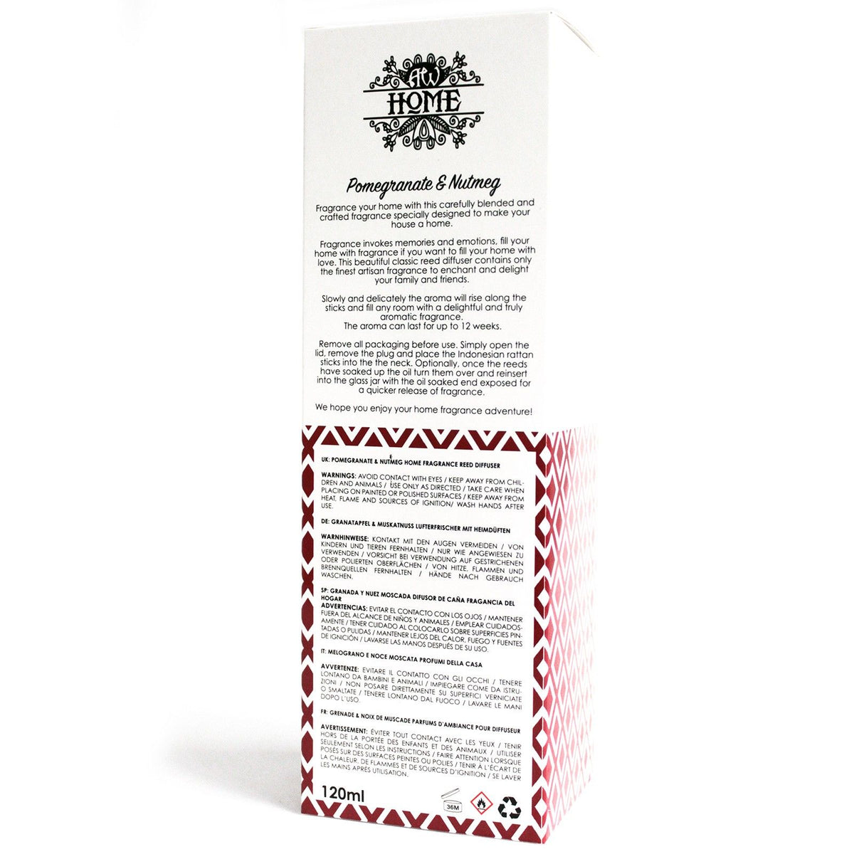 120ml Reed Diffuser - Pomegranate & Nutmeg - Spiru-shop.nl