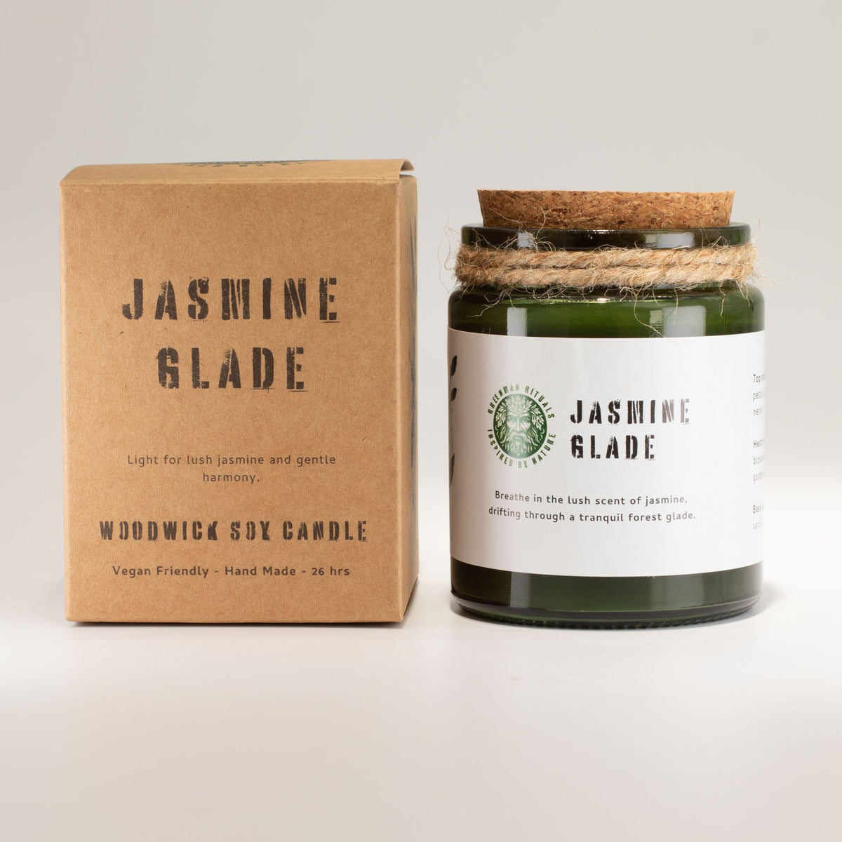 Greenman Woodwick Soy Candle - Jasmine Glade - Spiru-shop.nl