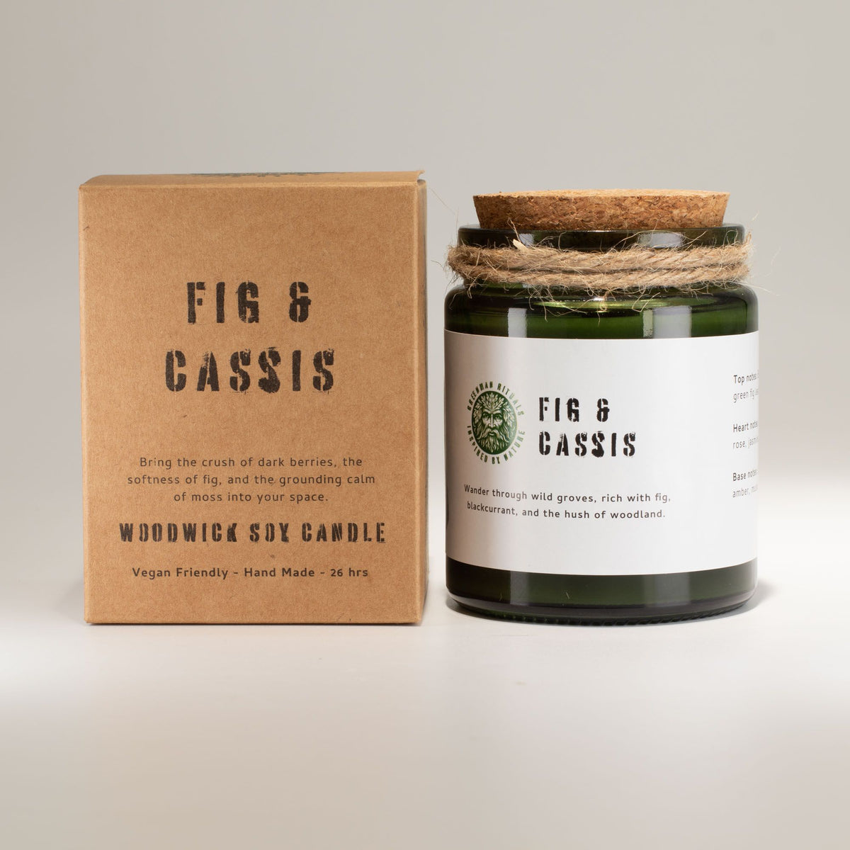 Greenman Woodwick Soy Candle - Crushed Fig & Cassis - Spiru-shop.nl