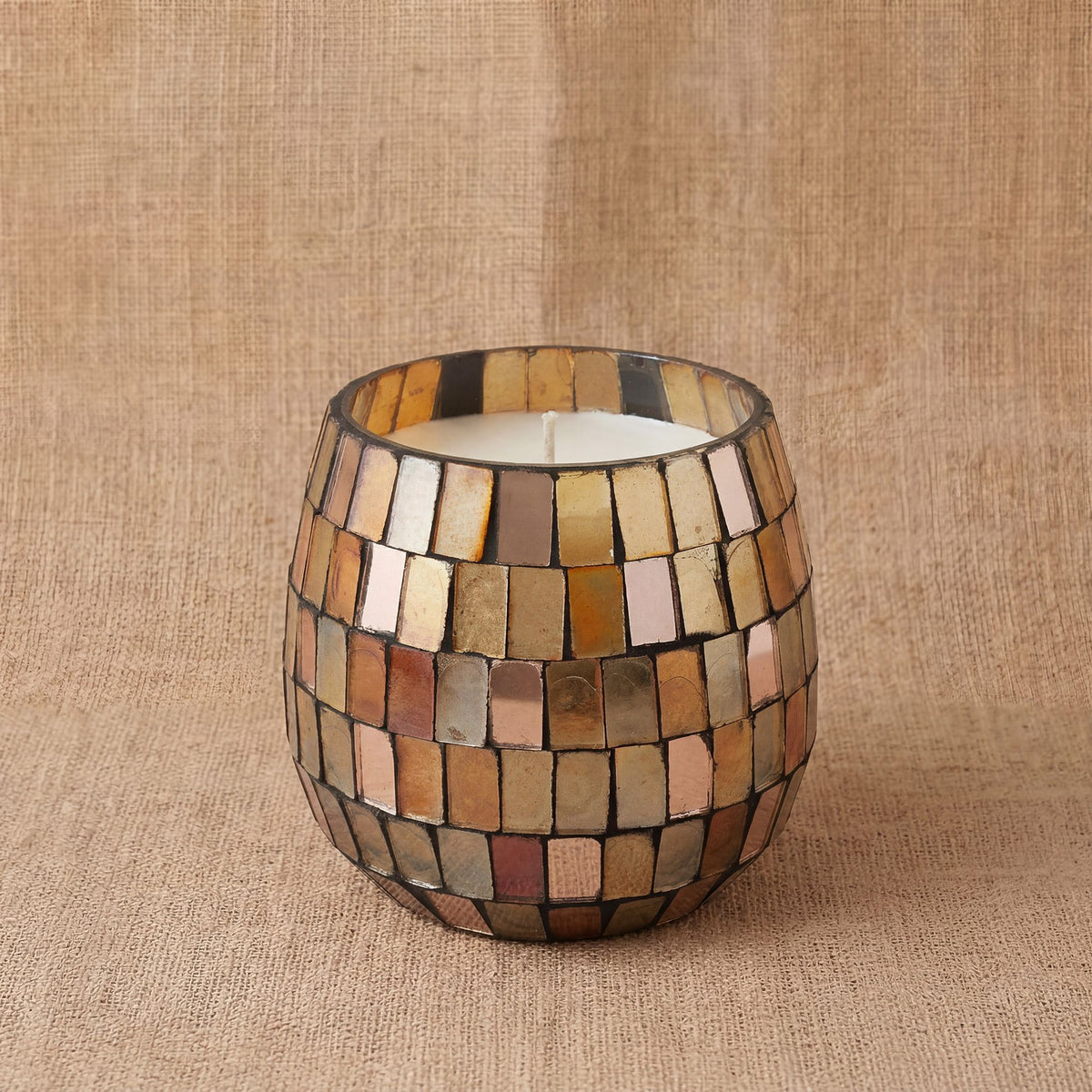 Small Glass Jar Candles - Amber Mosaic - Spiru-shop.nl