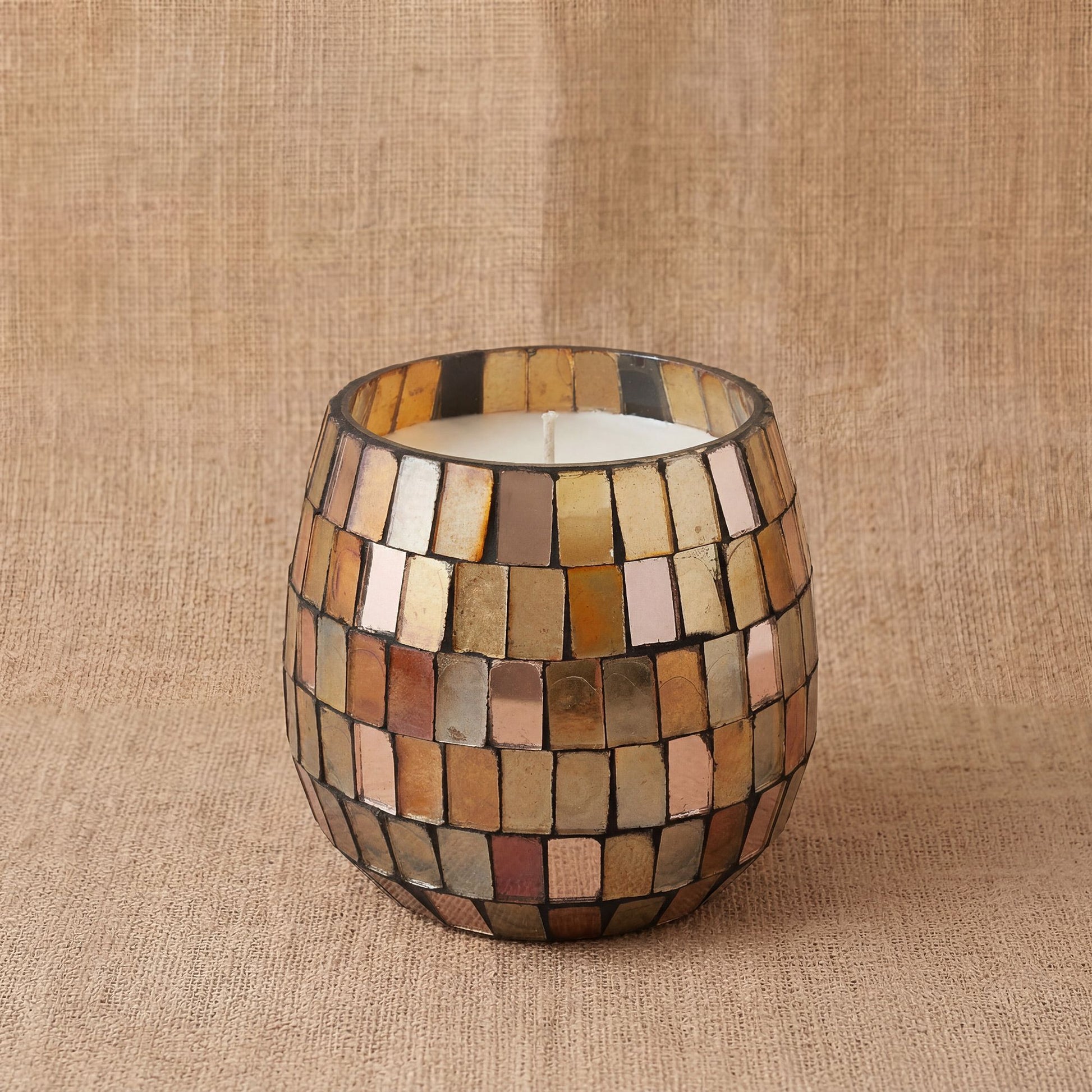 Small Glass Jar Candles - Amber Mosaic - Spiru-shop.nl