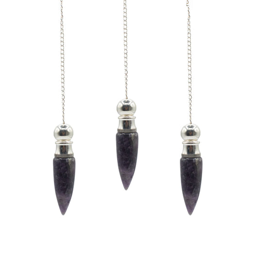 Secret Cavity Discovery of Truth Pendulum - Amethyst - Silver Plated