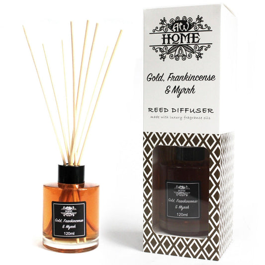 120ml Reed Diffuser - Gold, Frankincense & Myrrh - Spiru-shop.nl