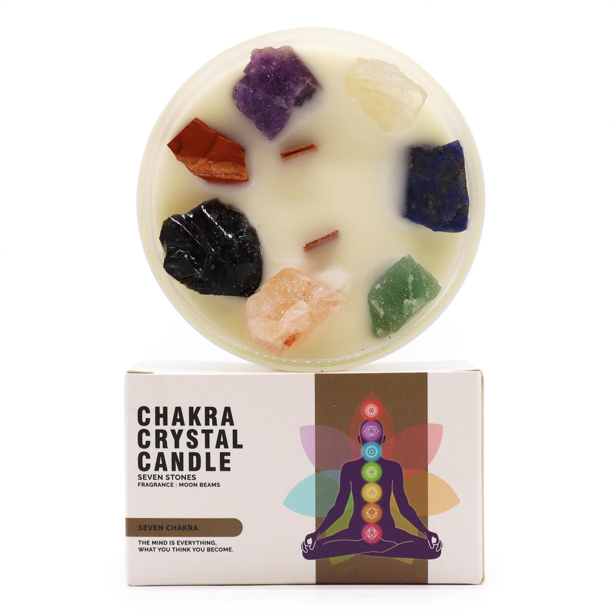 Large Chakra Crystal Candles - Seven Charkra - Spiru-shop.nl