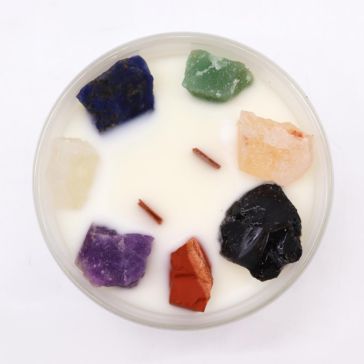 Large Chakra Crystal Candles - Seven Charkra - Spiru-shop.nl