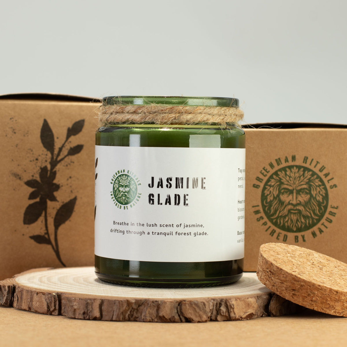 Greenman Woodwick Soy Candle - Jasmine Glade - Spiru-shop.nl