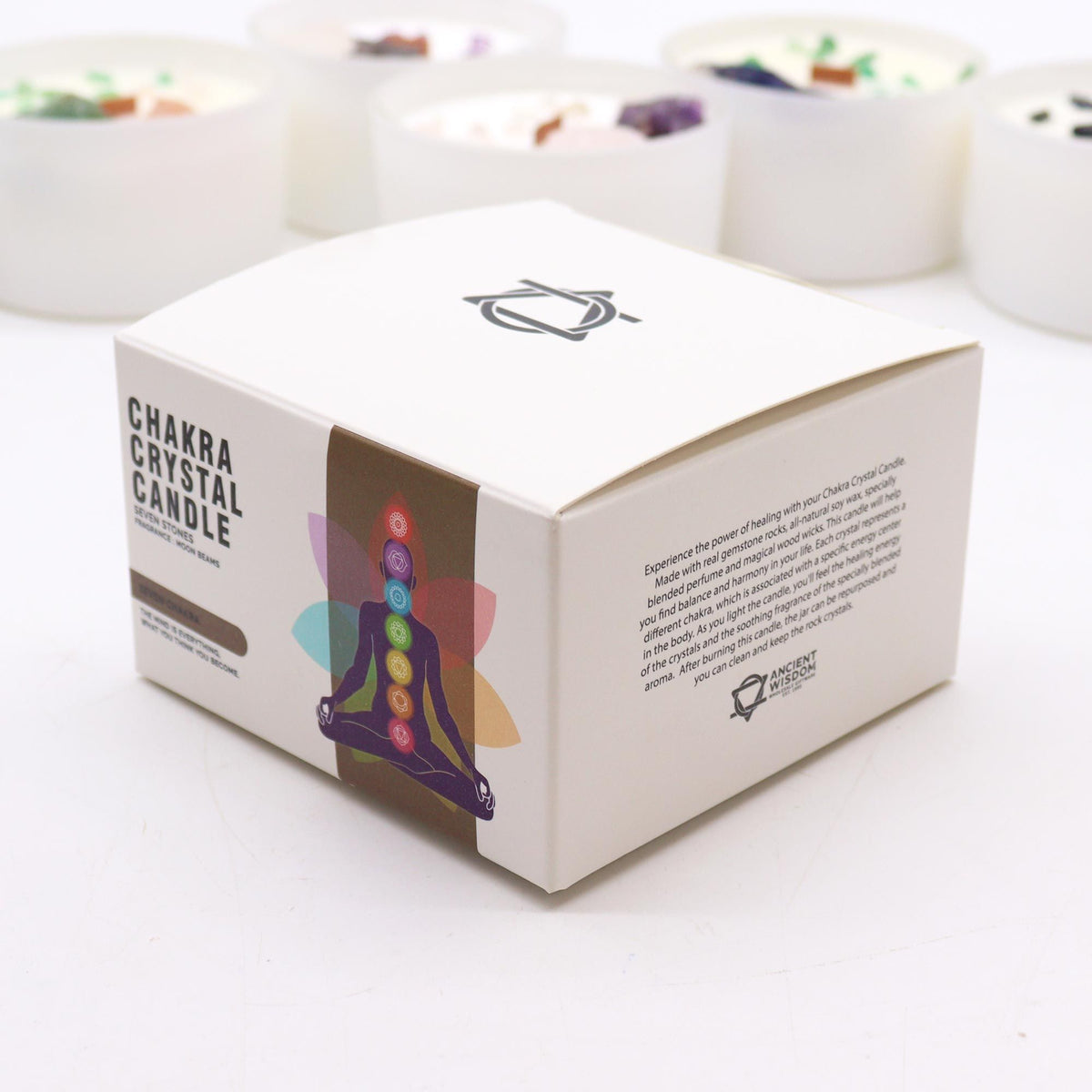 Large Chakra Crystal Candles - Seven Charkra - Spiru-shop.nl