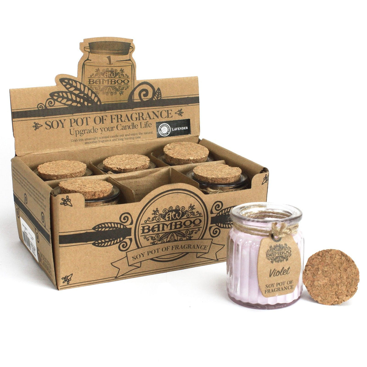 Violet Soy Pot of Fragrance Candles - Spiru-shop.nl