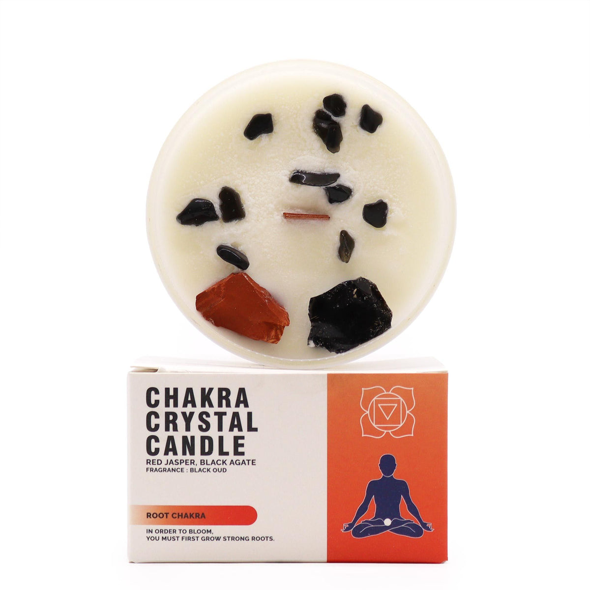 Chakra Crystal Candles - Root Chakra - Spiru-shop.nl