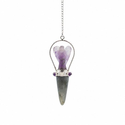 Veilwalker - Two Piece Angel Pendulum - Chakra Band - Labradorite & Amethyst