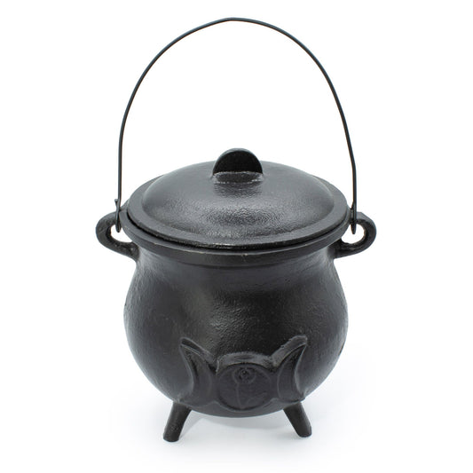 Extra Huge Cast Iron Cauldron with Triple Moon 23x18cm (at least 4kg)