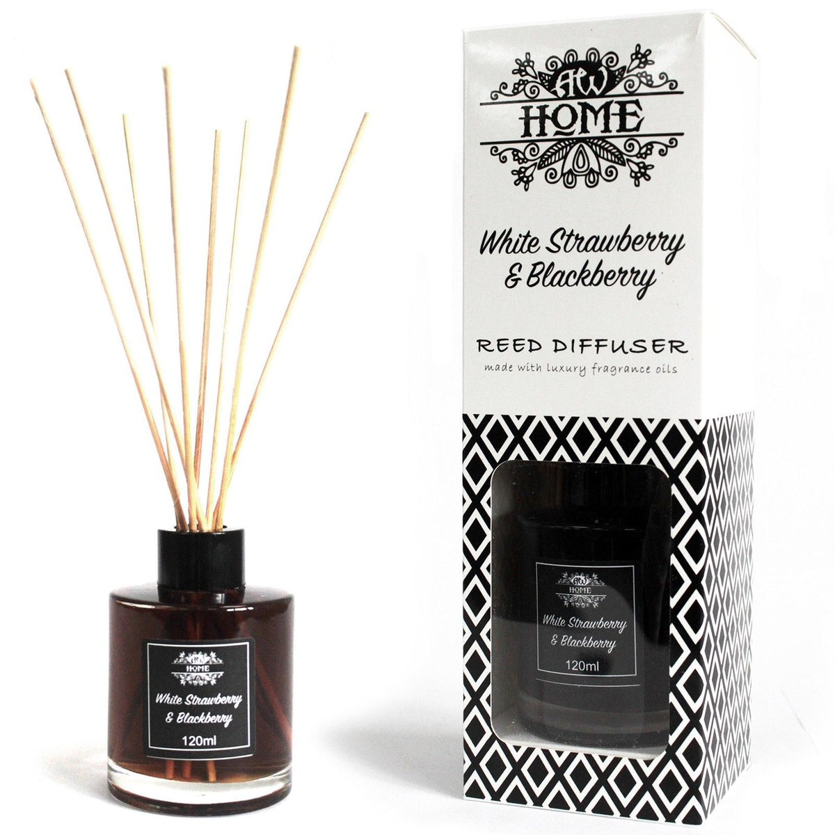 120ml Reed Diffuser - White Strawberry & Blackberry - Spiru-shop.nl