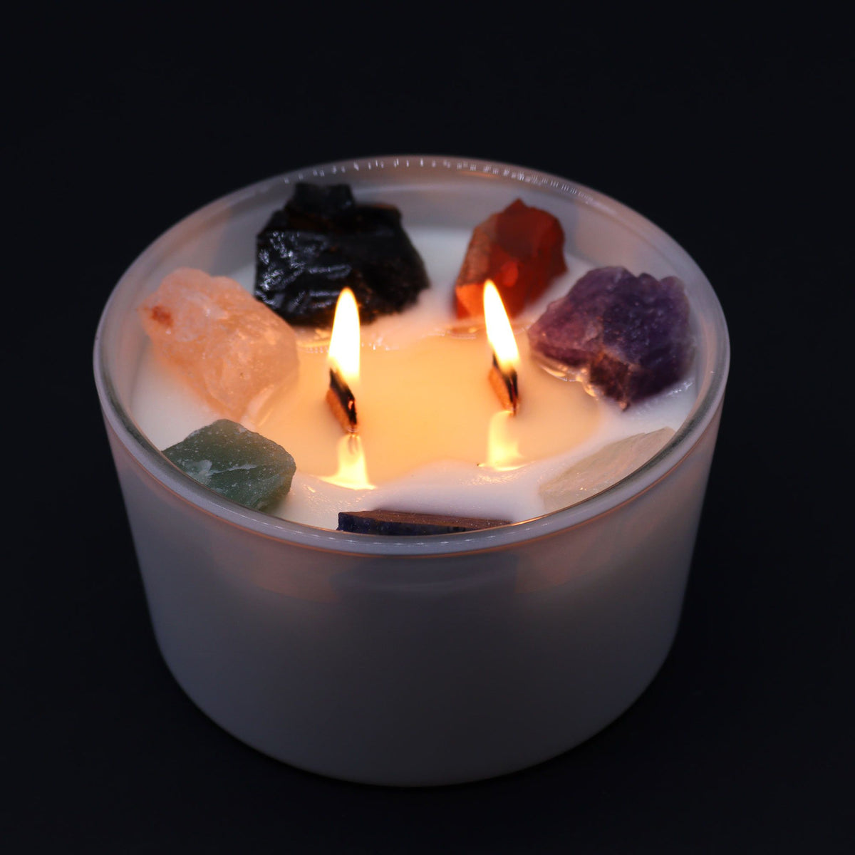 Large Chakra Crystal Candles - Seven Charkra - Spiru-shop.nl