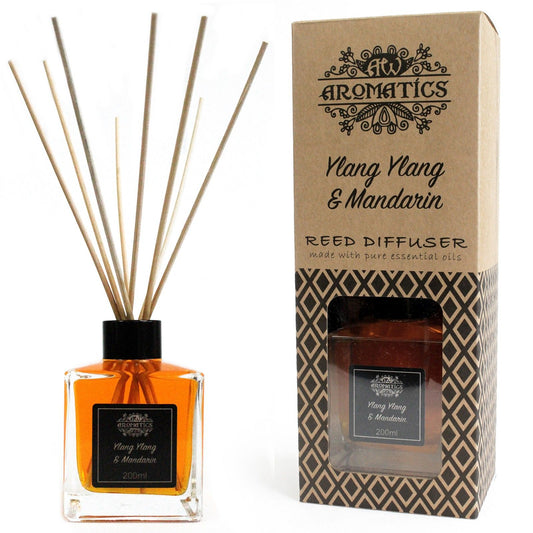200ml Ylang Ylang & Mandarin Essential Oil Reed Diffuser - Spiru-shop.nl