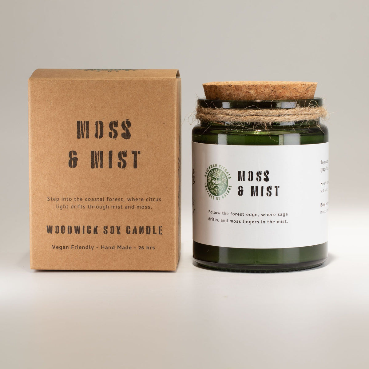 Greenman Woodwick Soy Candle - Moss & Mist - Spiru-shop.nl