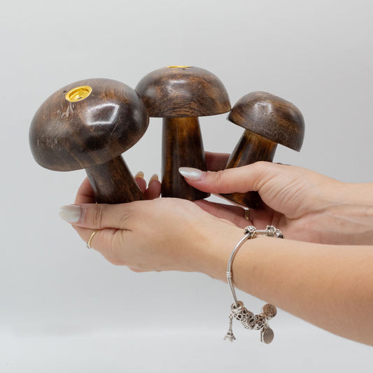 Set of 3 Incense Cone Mushrooms ((10cm 9cm 8cm) - Spiru-shop.nl
