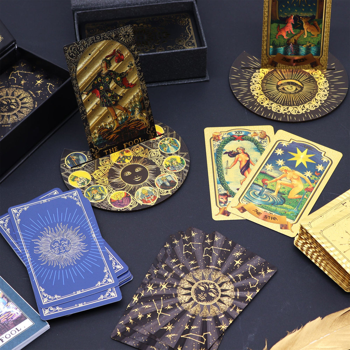 Gold Foil Tarot Card Set - with booklet - Spiru-shop.nl