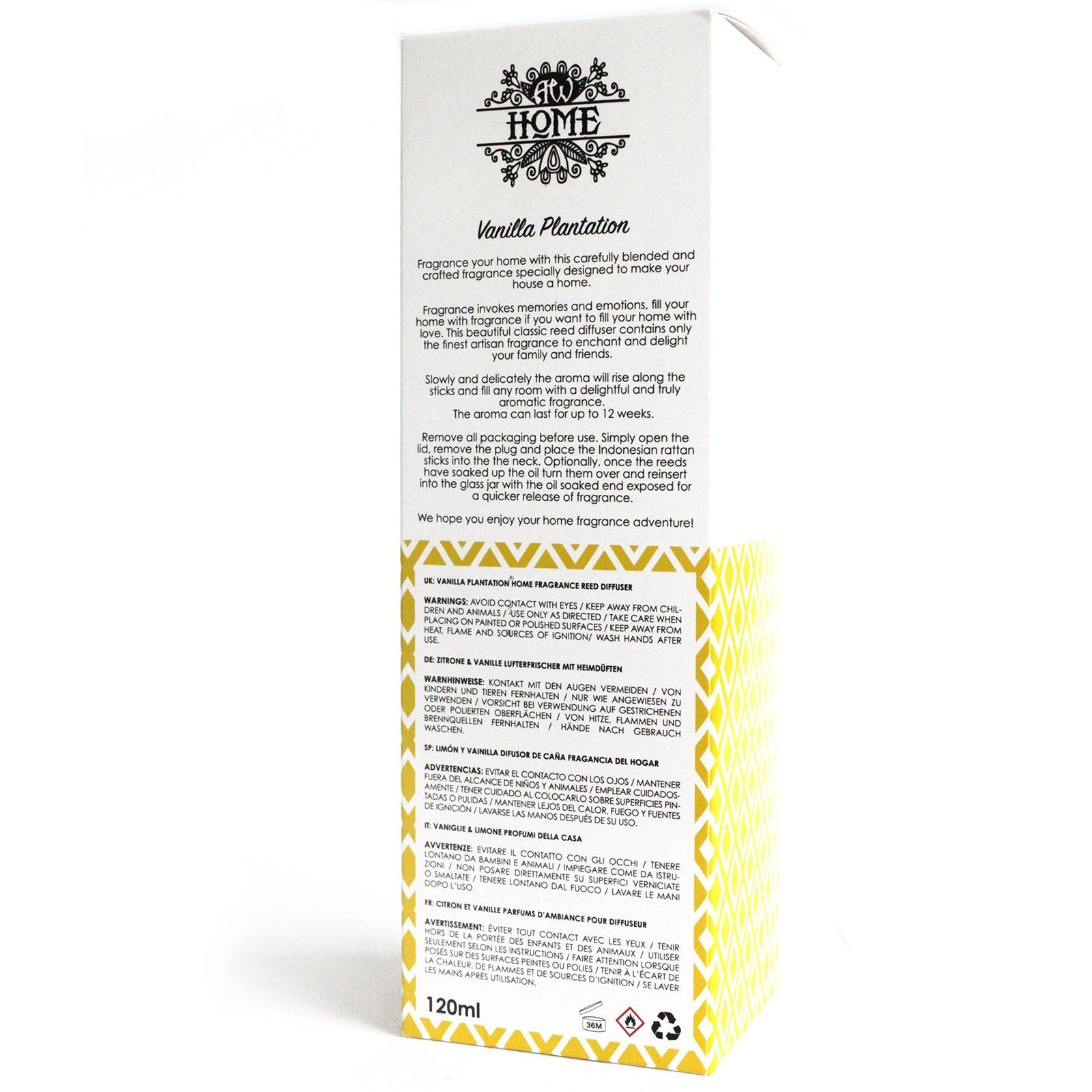 120ml Reed Diffuser - Vanilla Plantation - Spiru-shop.nl