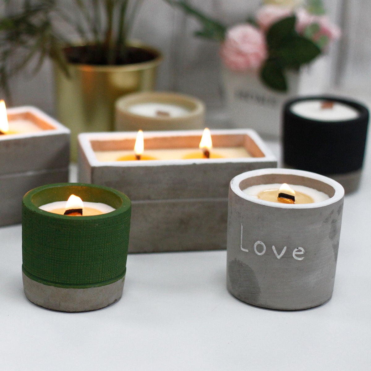 Large Concrete Soy Candle - Crushed Vanilla & Orange - Spiru-shop.nl