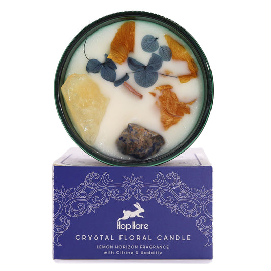 Hop Hare Crystal Magic Flower Candle - The Sun - Spiru-shop.nl