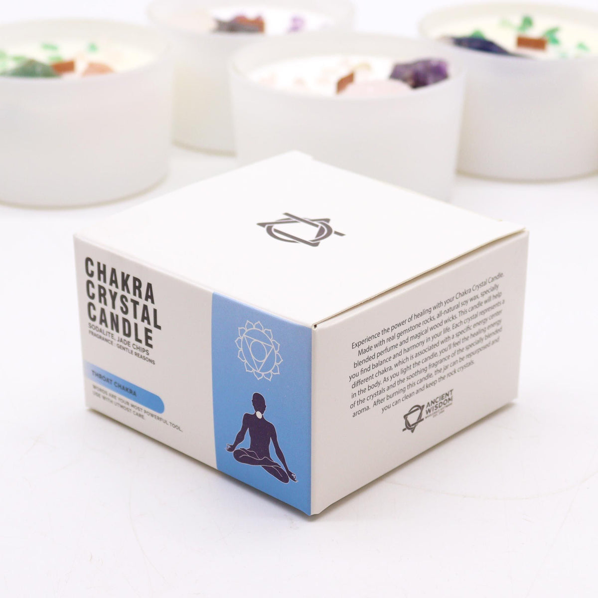 Chakra Crystal Candles - Throat Chakra - Spiru-shop.nl