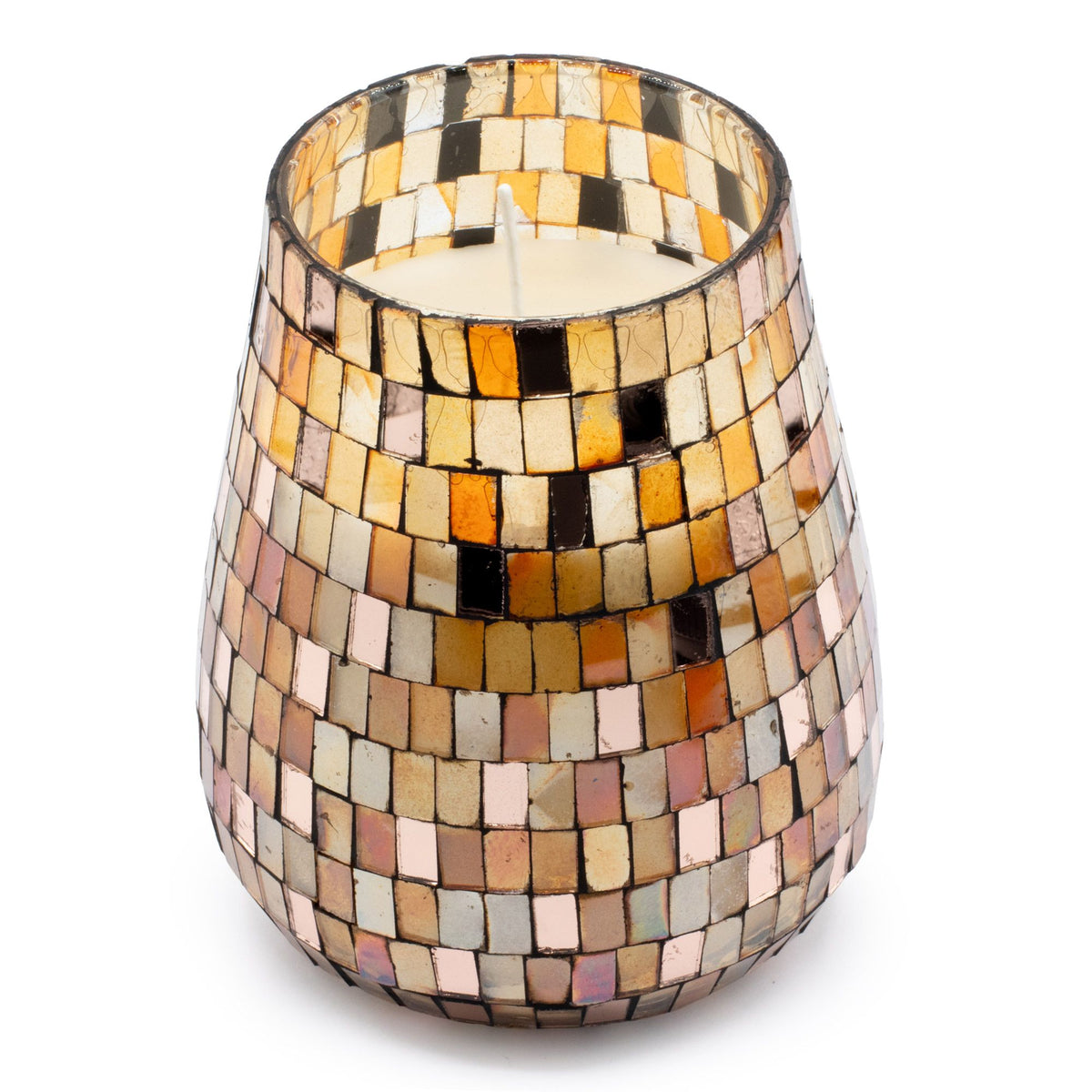 Tall Glass Jar Candles - Amber Mosaic - Spiru-shop.nl