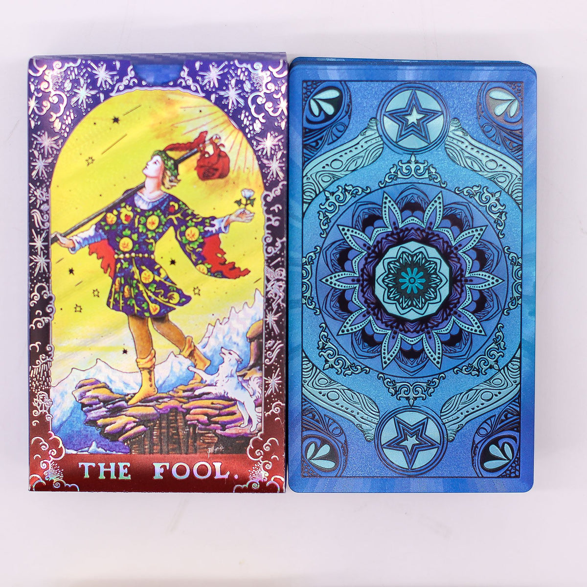 Blue Foil Tarot Card Set - Mandala - with booklet - Spiru-shop.nl