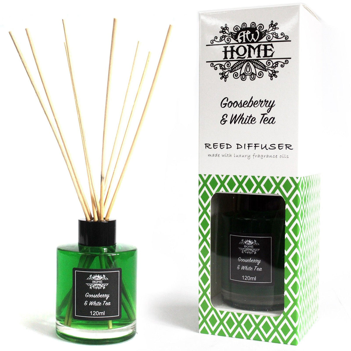 120ml Reed Diffuser - Gooseberry & White Tea - Spiru-shop.nl