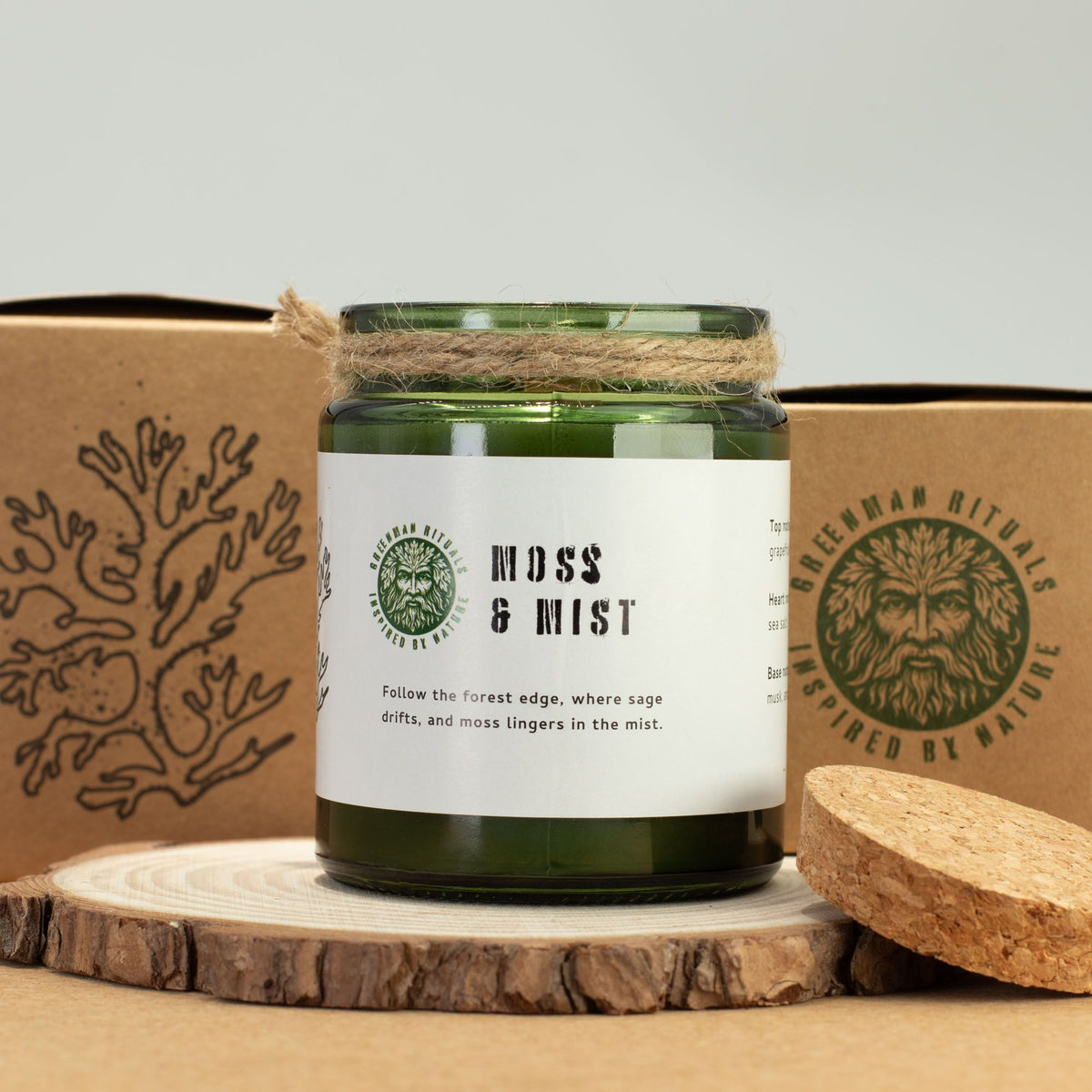 Greenman Woodwick Soy Candle - Moss & Mist - Spiru-shop.nl