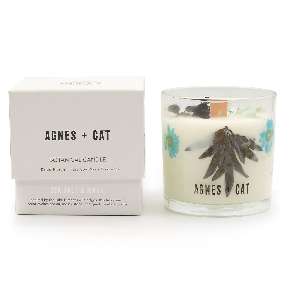 Agnes + Cat Botanical Soy Wax Candle - Seasalt & Moss - Spiru-shop.nl