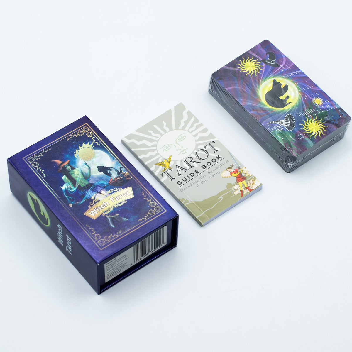 Purple Foil Tarot Card Set - Witch Tarot - with booklet - Spiru-shop.nl