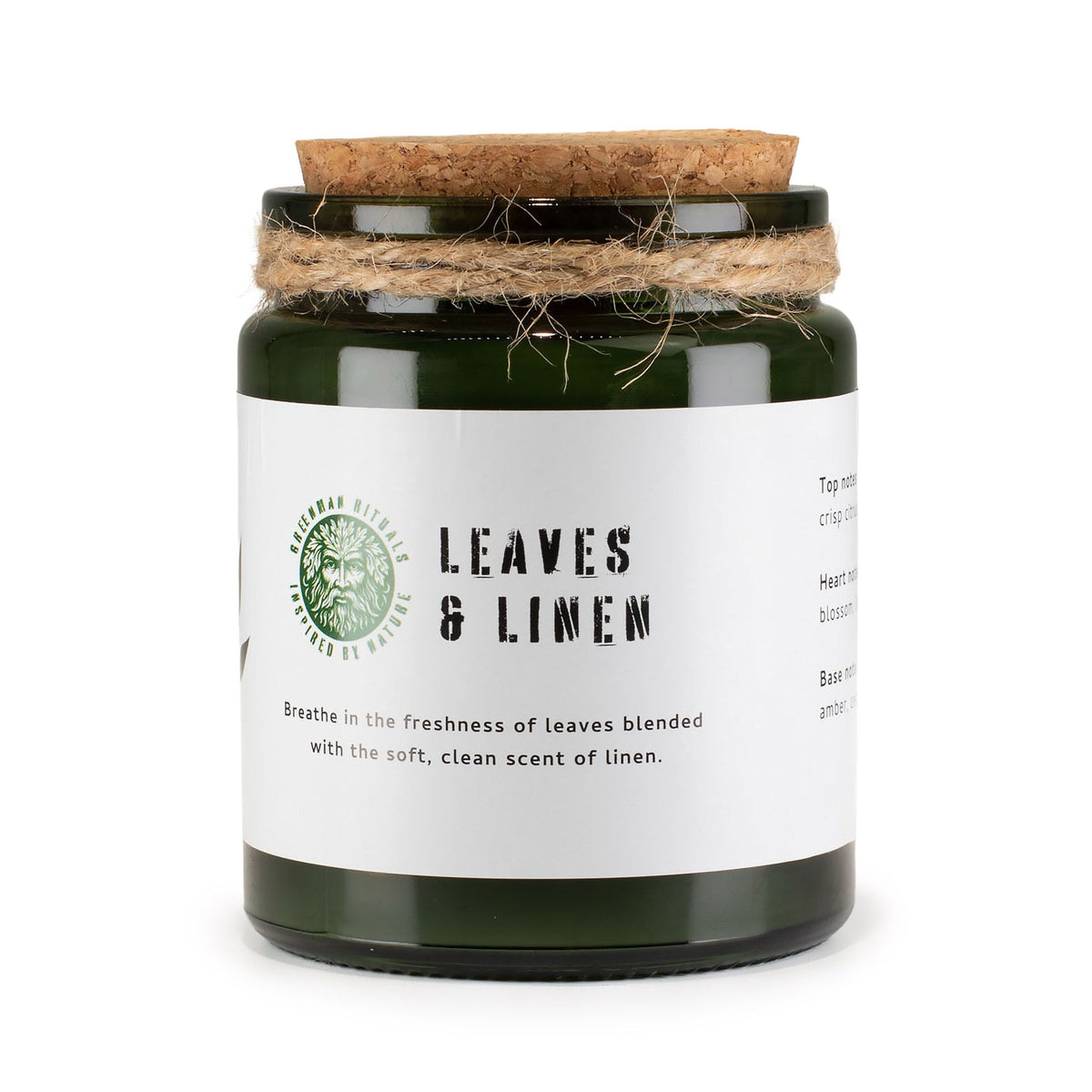 Greenman Woodwick Soy Candle - Leaves and Linen - Spiru-shop.nl