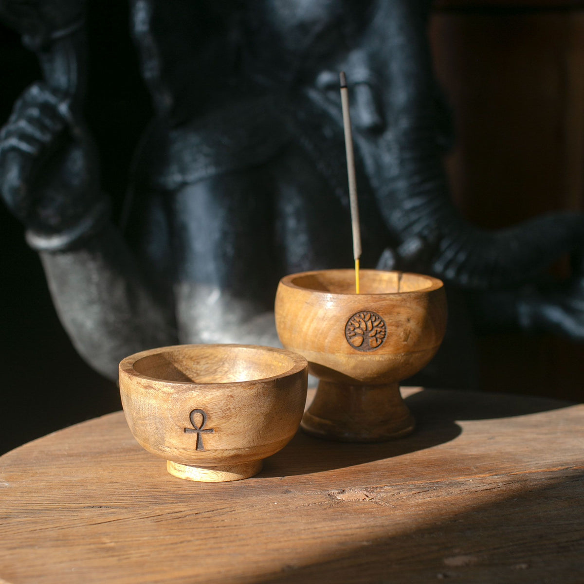 Lrg Ritual Bowl Incense Cone Holder 11x10 cm - Om - Spiru-shop.nl