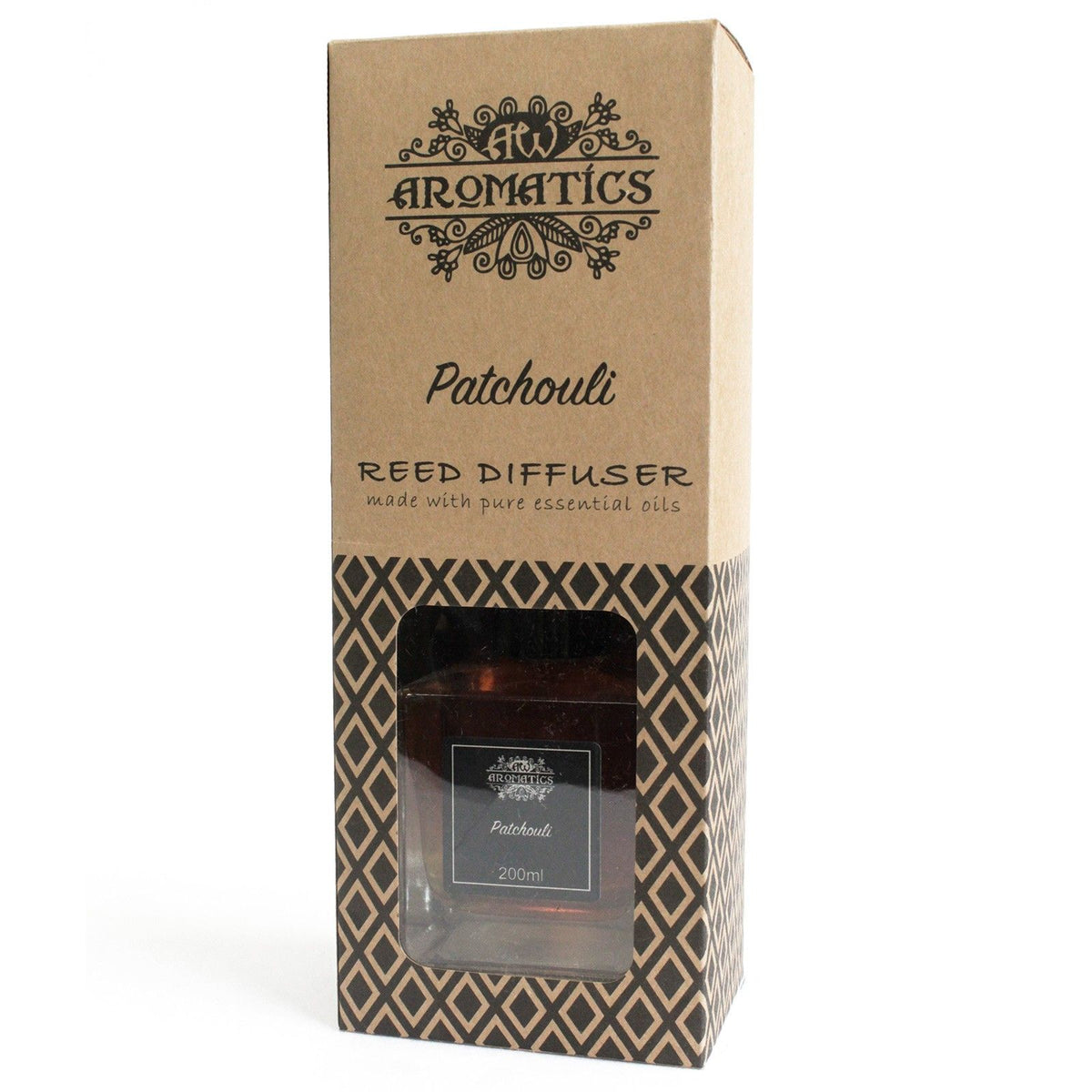 200ml Patchouli Essential Oil Reed Diffuser - Spiru-shop.nl