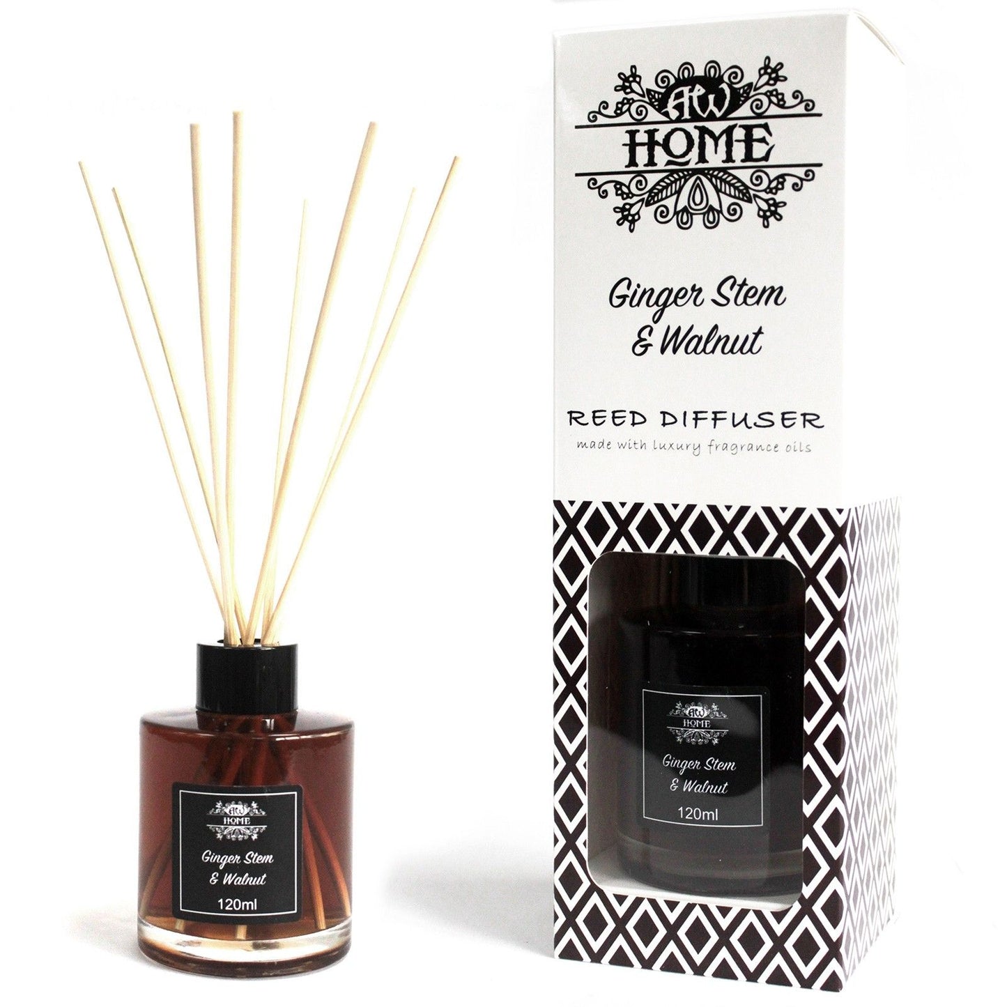 120ml Reed Diffuser - Ginger Stem & Walnut - Spiru-shop.nl