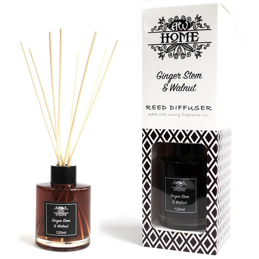 120ml Reed Diffuser - Ginger Stem & Walnut - Spiru-shop.nl