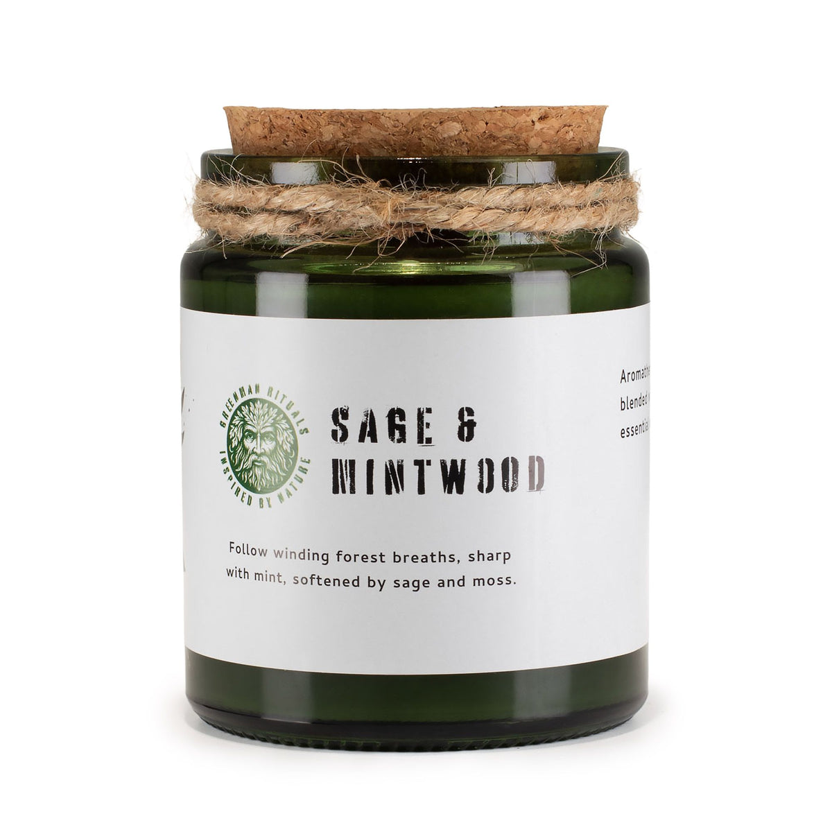 Greenman Woodwick Soy Candle - Sage & Mintwood - Spiru-shop.nl